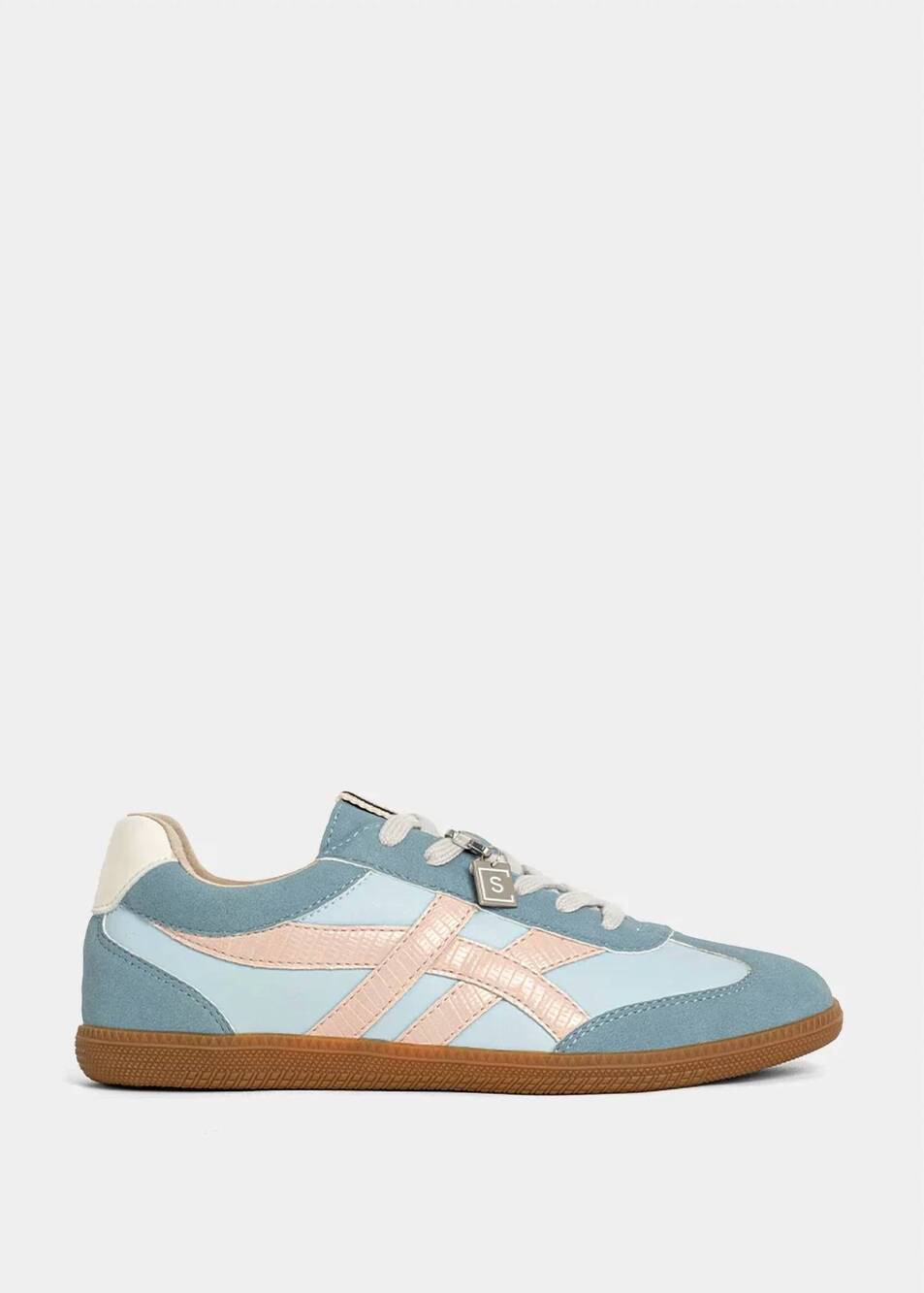 NEW SHU SHOP women's sasha round toe sneakers in baby blue
